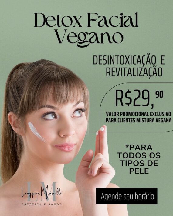 Detox Facial Vegano por R$ 29,90